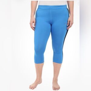 NWT Nike Women 1X Dri-FIT Essential Tight Fit Crop Legging Blue/Black Athletic